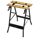 Verstellbare Werkbank Stahl MDF natur, schwarz