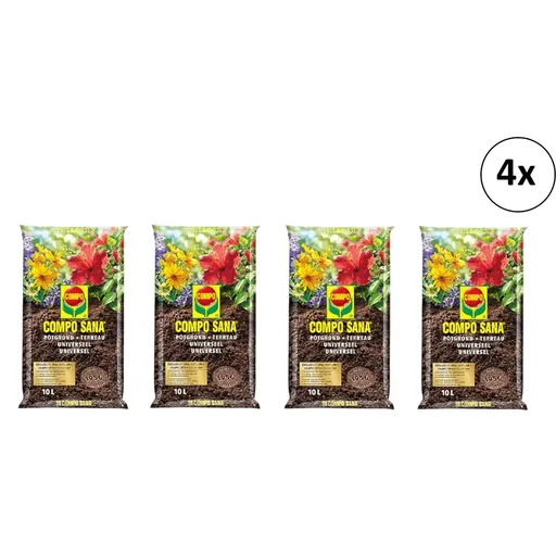 "Sana 4 Stück 10L Blumenerde - Universal - 100 Tage Betrieb image"