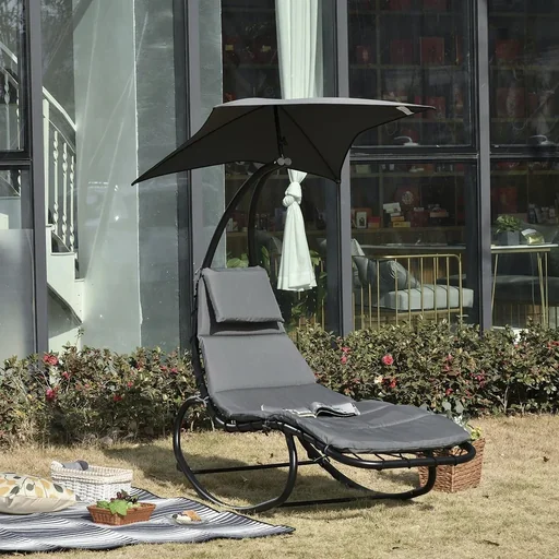 Schaukelliege Schaukelstuhl Relaxliege mit Dach
