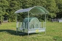 Compact Viereckraufe mit Palisadenfressgitter und Trog