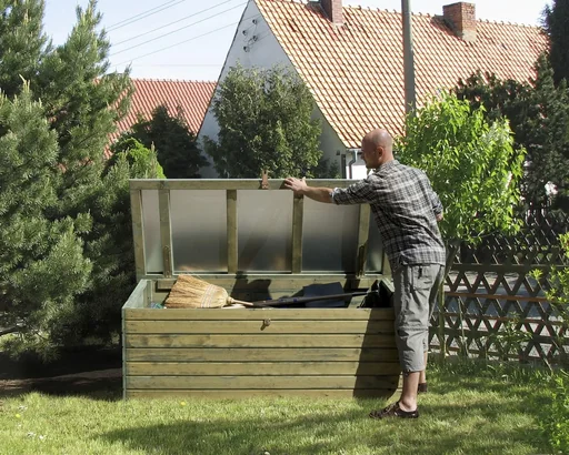 "Garten-/Terrassentruhe, L x B x H 180 x 70 x 70 cm, kesseldruckimprägniert, Wandstärke 19 mm image"
