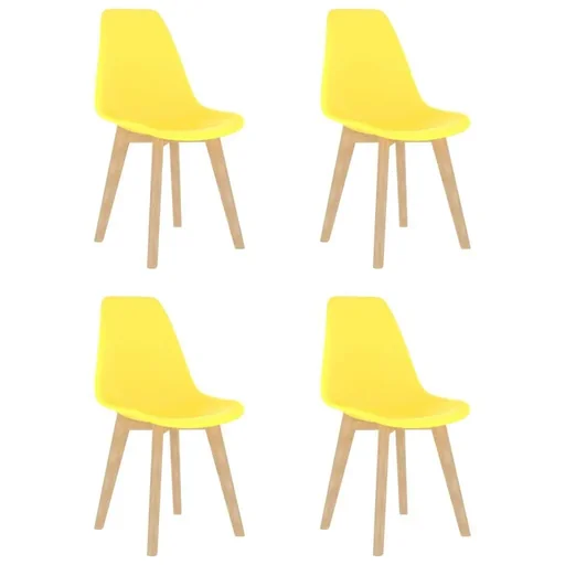 "Esstischstühle 4 in Kunststoff gelb image"