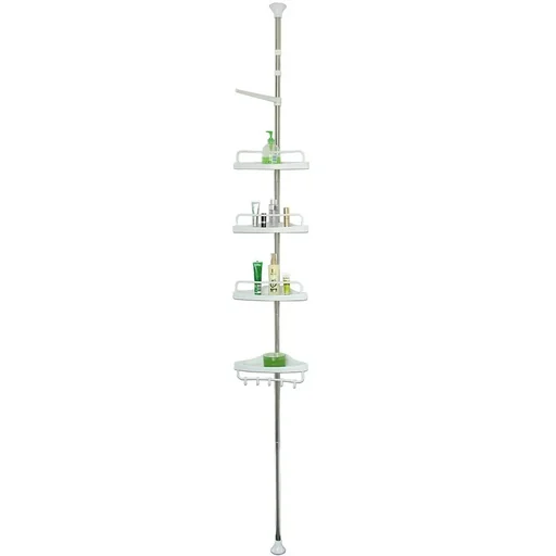 "Teleskopische Duschablage - Edelstahl - 155-304cm + Handtuchhalter image"