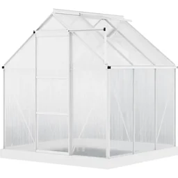 Aluminium Gewächshaus Gartenhaus mit Fenster Tür 193 x 187 x 205 cm 3,6 Pflanzen