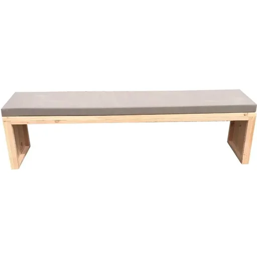 "Gartenbank Douglas Holz 160 cm inkl. Wasser- und schmutzabweisendem Kissen Taupe image"