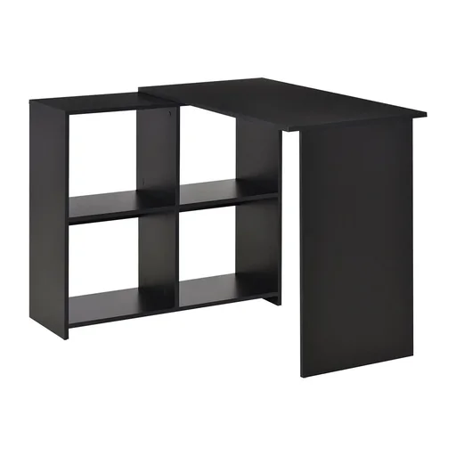 "Eckschreibtisch Schreibtisch L-förmiger Schreibtisch Computertisch PC Laptop-Spieltisch Winkel Staufach Büro Schwarz 100 image"