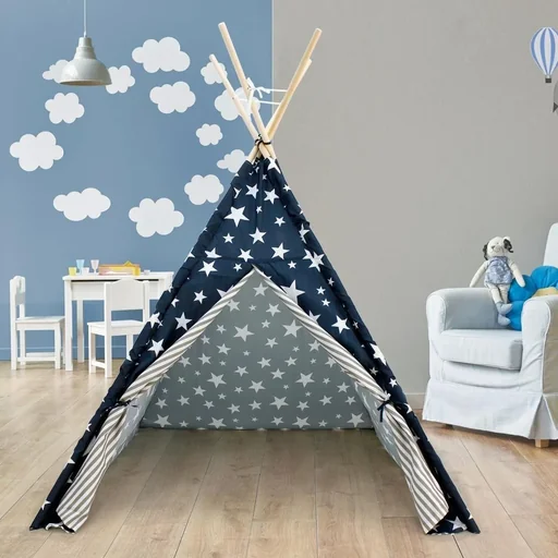 "KidCollection Tipitent - 103 x 103 x 160 cm - Blau/Weiß image"