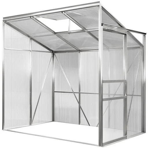 "Aluminium-Seitengewächshaus 192x127x202cm mit Fenster image"