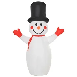 1,8 m aufblasbarer Schneemann mit LED-Leuchten Weihnachtsdeko