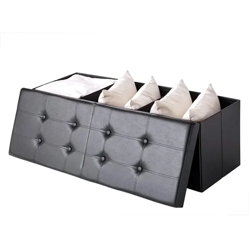 "Klappbarer Sitzkasten mit Klappdeckel hellgrau - 115x38x38cm image"