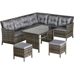 18 tlg. Sitzgarnitur Sitzgruppe Gartenset Sofagarnitur Gartenmöbel Set Lounge, P
