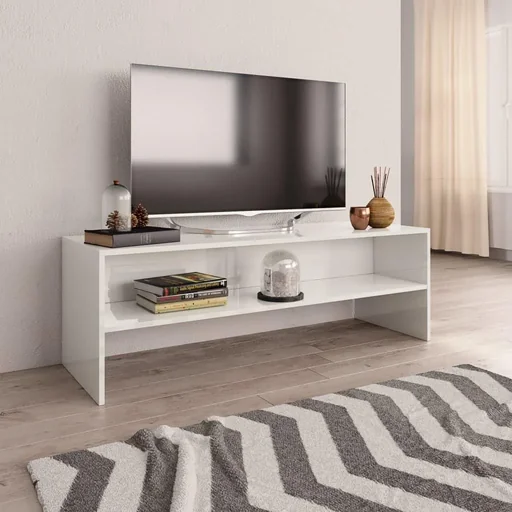 "TV-Schrank 120x40x40 cm Hochglanz weiß Spanplatte image"