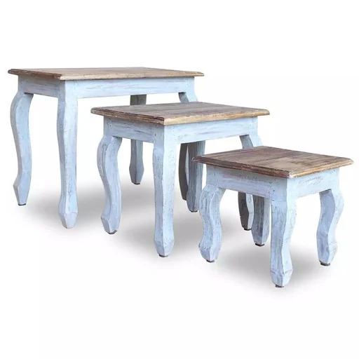"3-teiliges Tischset aus massivem Recyclingholz image"