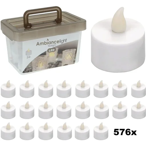 "Set Teelichter LED - MEGA XXL SET mit 576 Stück - INKLUSIVE Batterien image"
