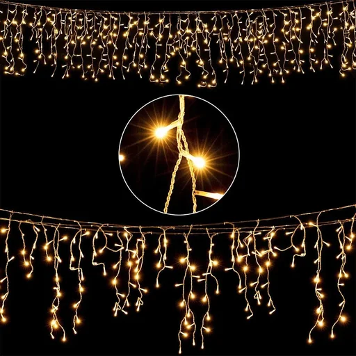 "Eiszapfenbeleuchtung 20m mit 600 LEDs - warmweiß image"