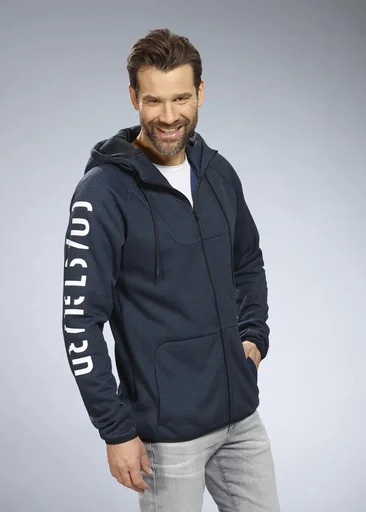 "Sweatjacke mit Kapuze, Farbe marine, Gr.L image"