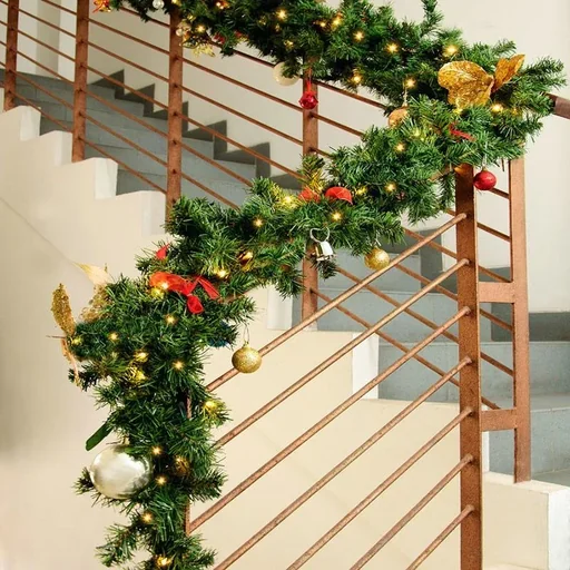 "Girlande Weihnachtskranz 5M MIT Lichtern für drinnen/außen image"