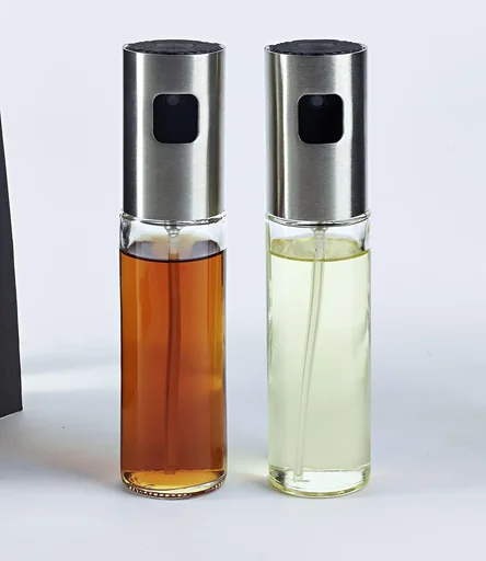 Essig- und Öl-Spender, Sprühflasche, Stahl und Glas