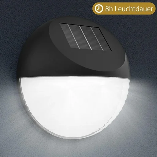 "LED Solar Lampe - Wandleuchte 6er Set - Durchmesser 11cm image"