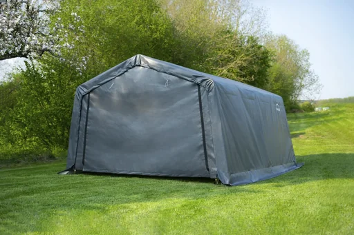 "Foliengarage und Gerätehaus 18 m² grau, 370x490x240 cm image"