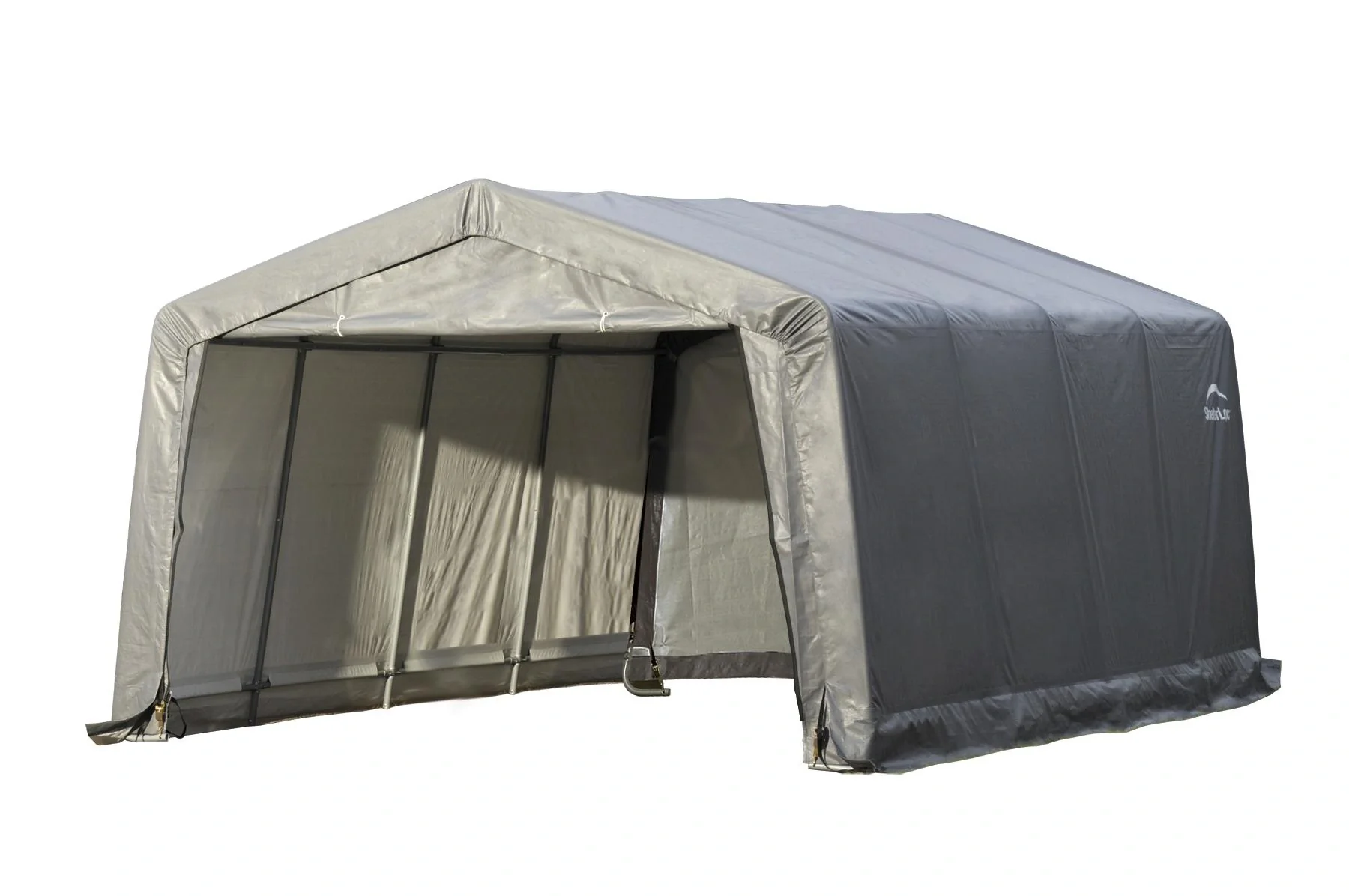 "ShelterLogic Foliengarage 18 m², grau, 370×490 cm – Garage-in-a-Box, DuPont-Stahlrahmen, wetterfest image"