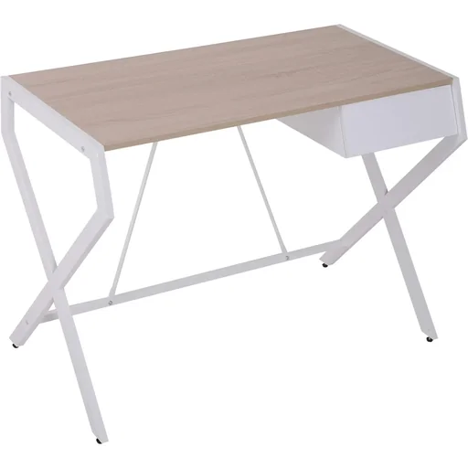 Schreibtisch mit Schublade, Spanplatte und Metallrahmen