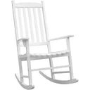 Schaukelsessel Gartenmöbel Relaxstuhl Schwingsessel Akazienholz ergonomisch weiß
