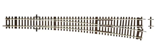 "Weiche rechts Wr10 ohne Antrieb, Länge 345 mm (= G1+G½), Abzweigwinkel 10°, Abzweigradius 1946 mm, Herzstückwinkel 8,1° image"