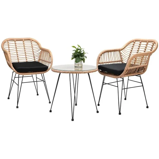 "Bali Tiros Balkon-Set-3-teilig - geflochten - innen und außen image"