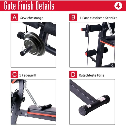 "Multifunktion Hantelbank Trainingsbank Schwarz-Rot image"