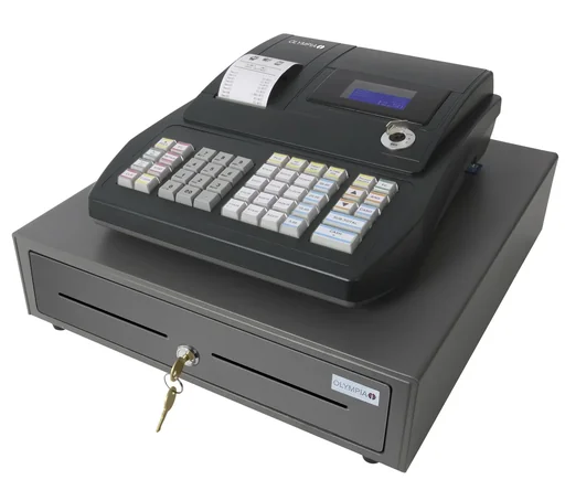 Registrierkasse mit 4 + 8 Fächer, Hub-Tastatur und TSE 3-Jahres-Lizens