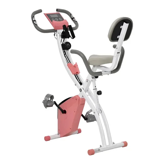 "Heimtrainer 2-in-1 Fahrradtrainer LCD-Display klappbarer Hometrainer Trimmrad mit 8 stufig einstellbarem Magnetwiderstan image"