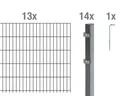 Doppelstabmattenzaun Komplettset, anthrazit, Höhe 120 cm, Länge 26 m