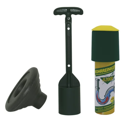 "Druck-Rohrreiniger Komplett-Set 3-teilig - Sekunden-Abluss-Frei image"