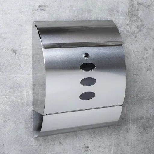 "Briefkasten aus Edelstahl mit Zeitungsfach image"
