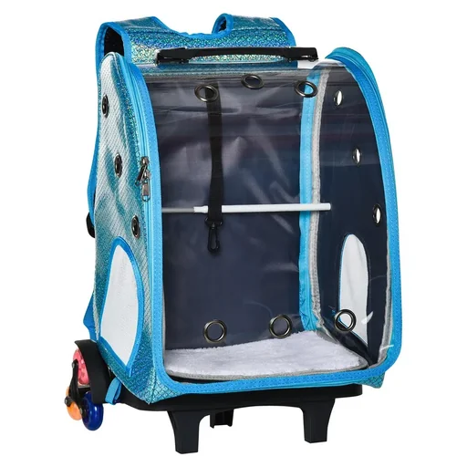 "Rucksäcke Trolley für Hund und Katzen 2-in-1 Hundetrolley mit transparentem Fenster Katzentransportbox atmungsaktiv bis image"