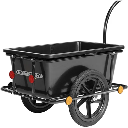 "Fahrradanhänger mit Kupplung - Schwarz - 90L - max 80 kg image"