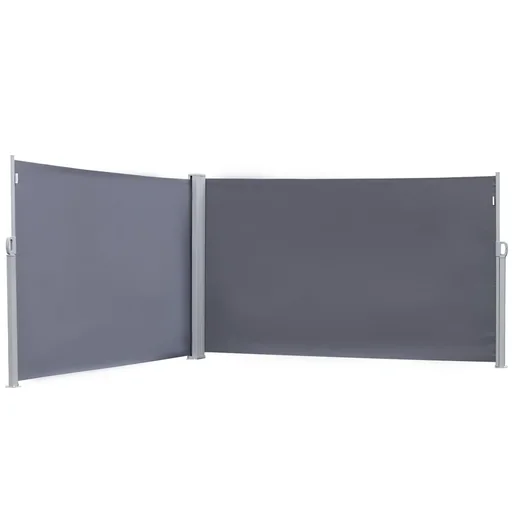 "Seitenmarkise, Sicht- und Sonnenschutz, Seitenrollo, Polyester, Grau, 6 x 1,8 m image"