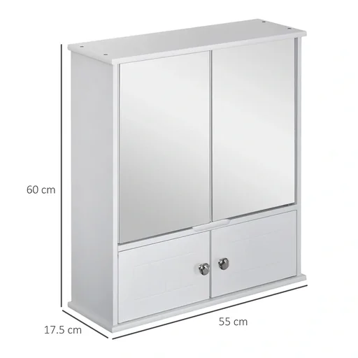 "Spiegelschrank Glas MDF 55 cm x 17,5 cm x 60 cm image"