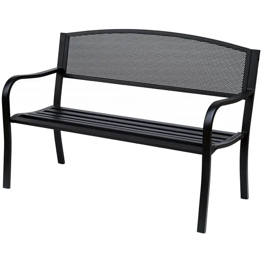 "Gartenbank Sitzbank 2-Sitzer Stahl Schwarz image"