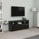 TV-Schrank 120x30x50 cm Spanplatte Hochglanz schwarz