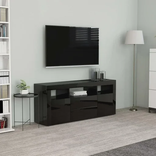 "TV-Schrank 120x30x50 cm Spanplatte Hochglanz schwarz image"
