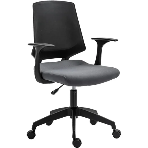 "Drehstuhl Chefsessel Schreibtischstuhl rollbar höhenverstellbar ergonomisch gepolstert Grau 62 x 55 x (92 101) cm image"