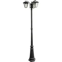 VT-740 Gartenmast im Freien - 3 Köpfe - klassischer Laternenmast - 199 cm - E27 Beschlag - Aluminium