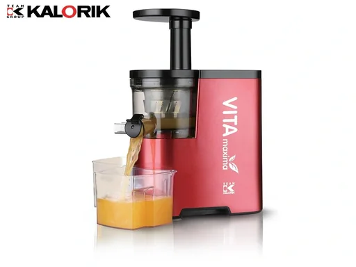 Vitamin Entsafter Slow Juicer in Metallic Rot TKG FE 1010 R