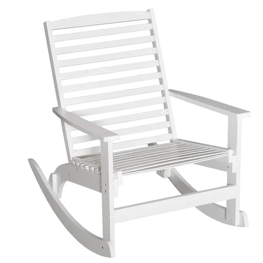 "Garten Schaukelstuhl Relaxsessel Gartenstuhl Schaukelsessel Bambus Sperrholz Weiß 70 x 100 x 95,5 cm image"