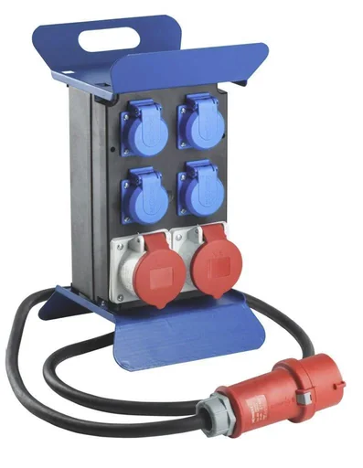 "Stromverteiler "STECKY 2" - 32A, 4m Gummileitung mit CEE Stecker, max. 22kW image"