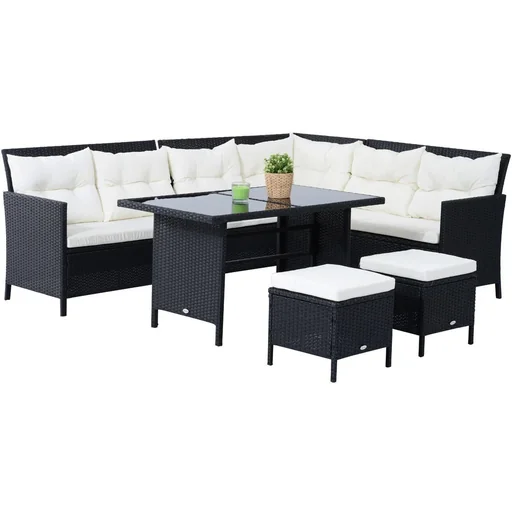 "Polyrattan Sitzgruppe als 18-teiliges Set image"