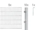 Doppelstabmattenzaun Komplettset, feuerverzinkt, Höhe 100 cm, Länge 18 m