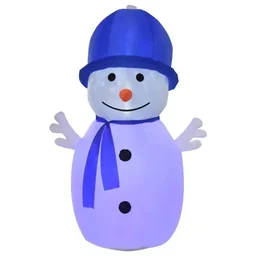 1,8 m aufblasbarer Schneemann mit 2 LED-Drehlichtern Weihnachtsdeko